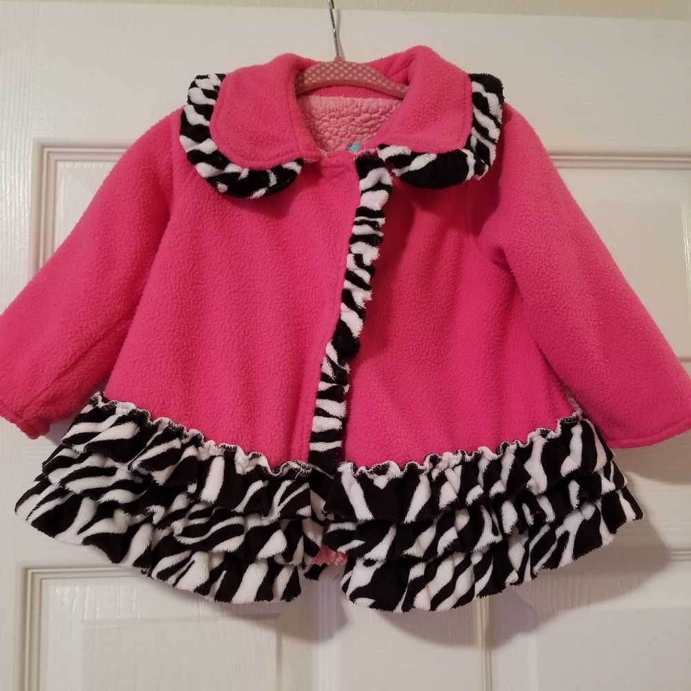 Mud Pie 2t-3t Wild Child Fleece Ruffle Coat